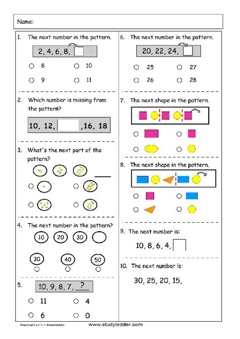 Patterns And Algebra Mathematics Skills Online Interactive Activity