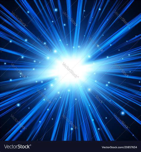 Blue Explosion Background With Rays Royalty Free Vector