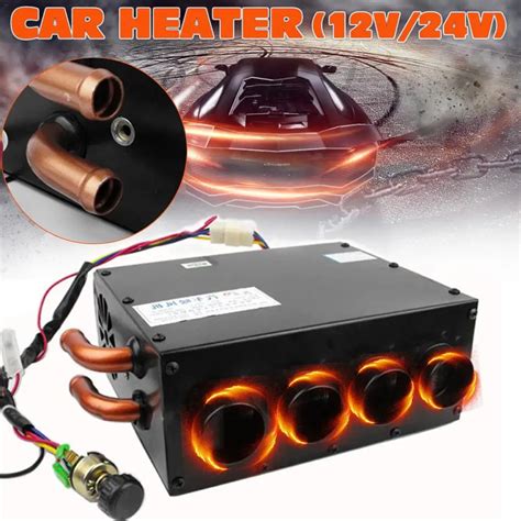 12v 24v 80w Universal 4 Hole Portable Car Vehicle Heating Cooling Heater Defroster Demister Car