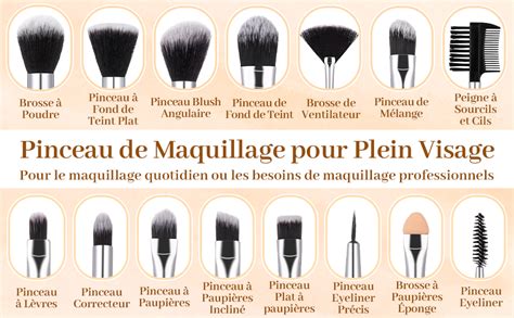 Pinceaux Maquillages 15 Pièces Professionnel Set De Pinceaux