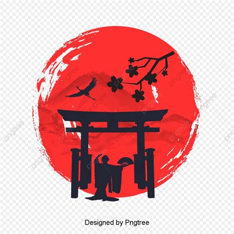Japan png | Car silhouette with torii gate