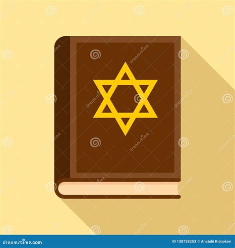 Icono Del Libro De Torah Estilo Plano Ilustración del Vector