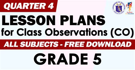 Cot Lesson Plan For Grade Math Th Quarter