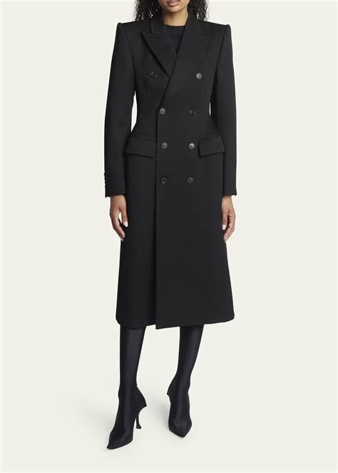 Balenciaga Double Breast Hourglass Wool Coat Bergdorf Goodman