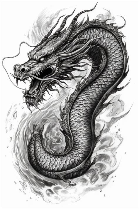 Dragon tattoo, tattoo sketch | Black dragon tattoo, Dragon tattoo black and grey, Dragon tattoo