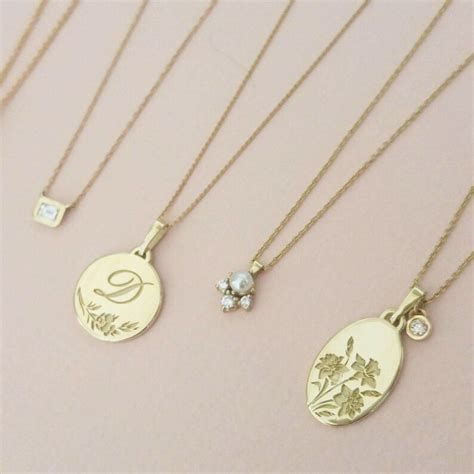 Personalized Necklace 14k Gold Initial Necklace Personalized Etsy