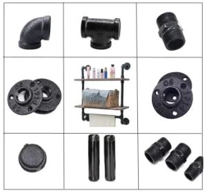 Bs Npt Hot Dip Black Antique Galvanized Malleable Cast Iron Pipe Fittings For Furniture