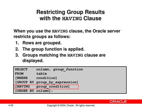 PPT Reporting Aggregated Data Using The Group Functions PowerPoint