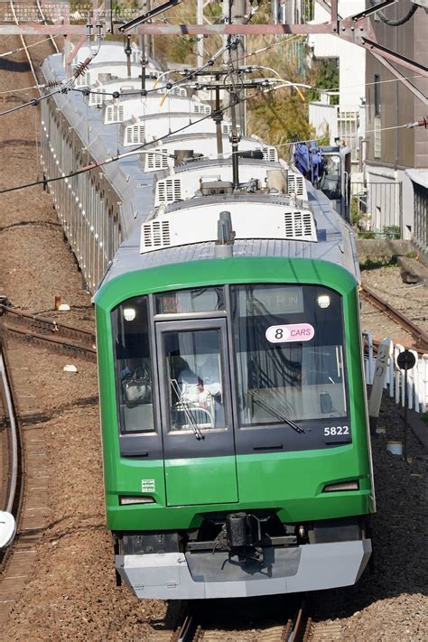 2nd Train 【東急】5000系5122f「青ガエルラッピング」長津田工場出場試運転の写真 Topicphotoid83487