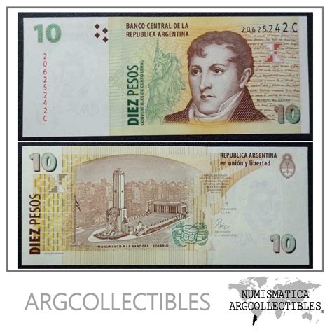 Argentina Billete 10 Pesos Convertibles Pick 348 UNC 2000 Series C