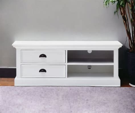 Hivvago 47 inch White Solid Wood Drawers and Open Shelving ...