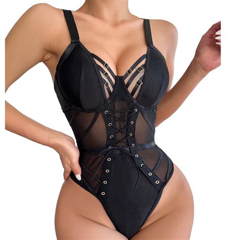 Yueqmvl Women Lingerie Sexy Mesh Sexy Lingerie Jumpsuit Walmart