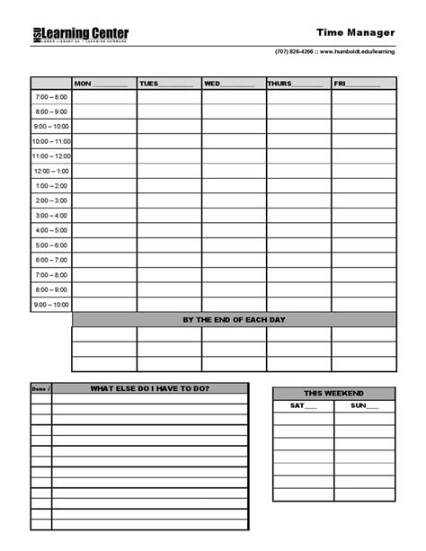 7 Free Time Management Worksheet for Students & Adults