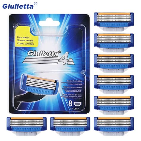 8pc/Pack Shaving Razor Blades Beard 4 Layer Safety Razor Blade Mens Shaver Trimmer Razor ...