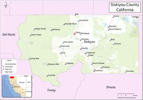 Siskiyou County Map California Usa Cities And Towns In Siskiyou