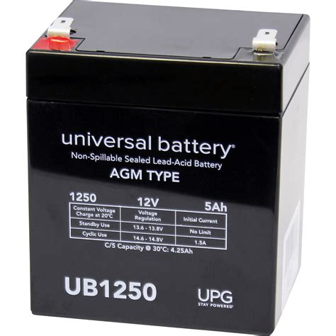 Upg Universal Sealed Lead Acid Battery Agm Type 12v 5 Amps Model