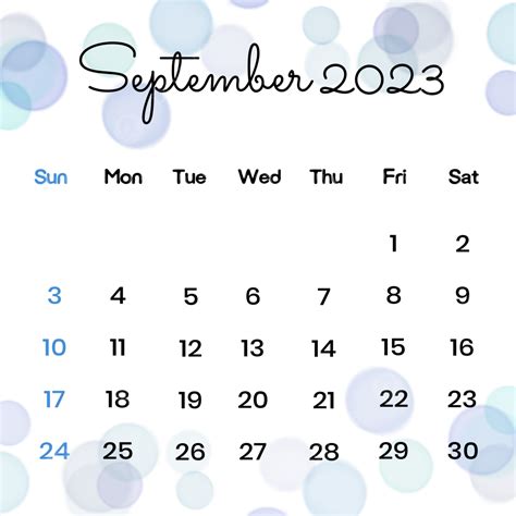 Calendario De Septiembre De Con Fondo Est Tico Bokeh Png Dibujos