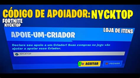 FINALMENTE CONSEGUI MEU CÓDIGO DE APOIADOR NO FORTNITE YouTube