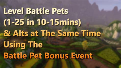 Level Battle Pets 1 25 In 10 15 Mins And Alts At The Same Time Using