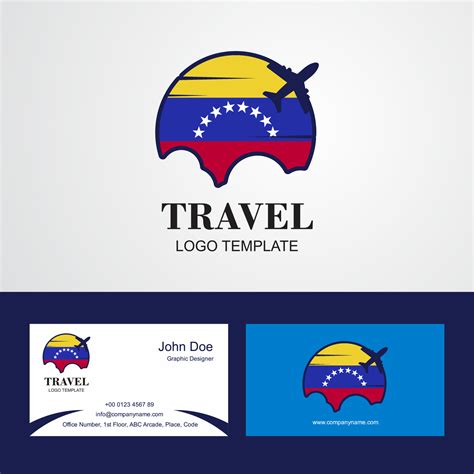 Travel Venezuela Flag Logo and Visiting Card Design 14107922 Vector Art