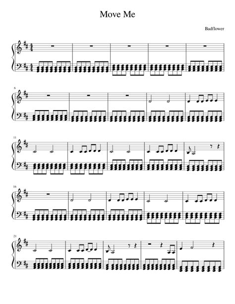 Move Me Badflower Sheet Music For Piano Solo Easy