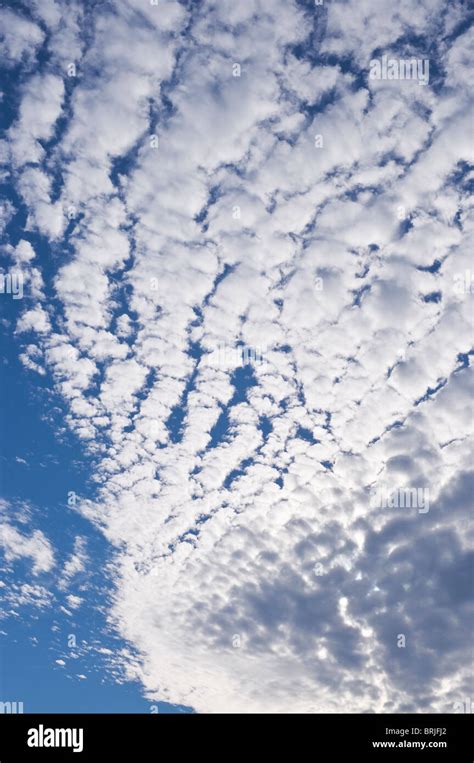 Mackerel sky / Altocumulus clouds formation - France Stock Photo - Alamy