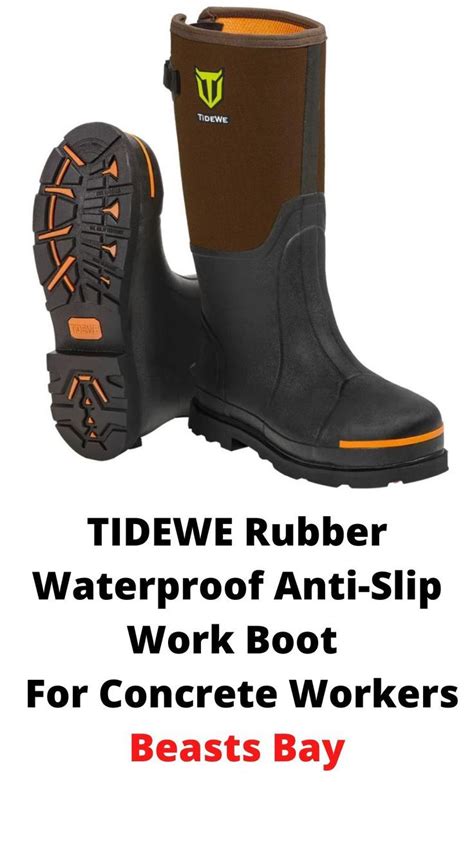 Tidewe Rubber Boots For Concrete Workers Good Work Boots Cool Boots