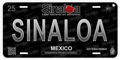 Black Sinaloa Mexico Novelty Car License Plate Walmart