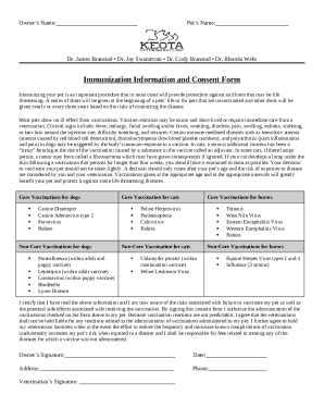 Immunization Ination And Consent Doc Template Pdffiller