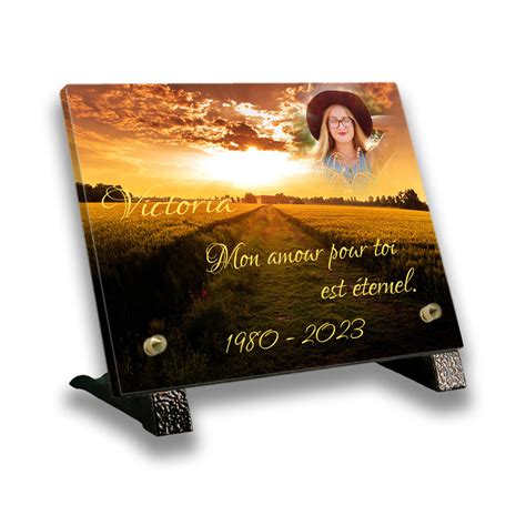 Plaque Fun Raire Personnalis E Plaque Mortuaire Photo Soleil