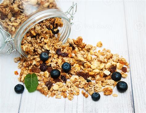 Homemade Granola In Jar Stock Photo At Vecteezy