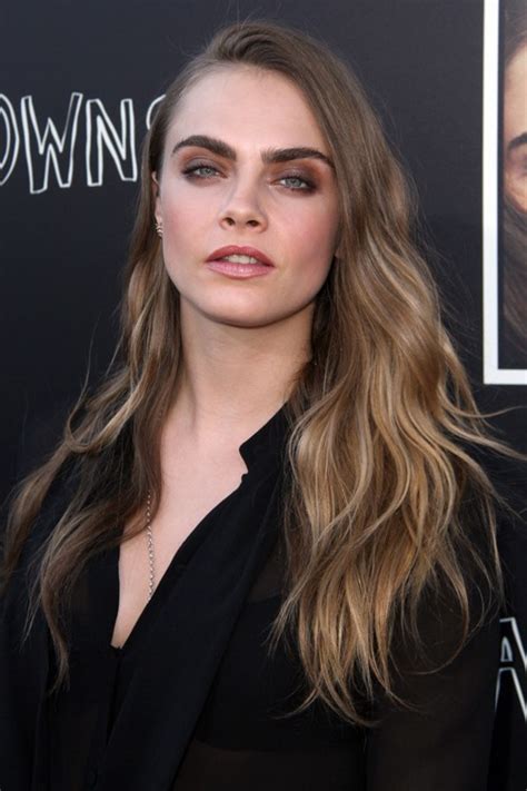 Cara Delevingne Wavy Medium Brown All Over Highlights Hairstyle Steal