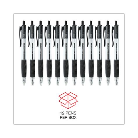 Comfort Grip Ballpoint Pen Retractable Medium Mm Black Ink Clear