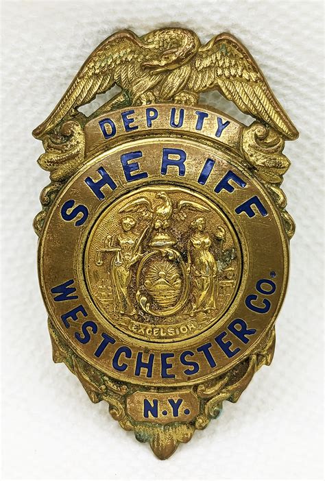 Beautiful & Large ca 1890s Westchester Co NY Deputy Sheriff Badge ...