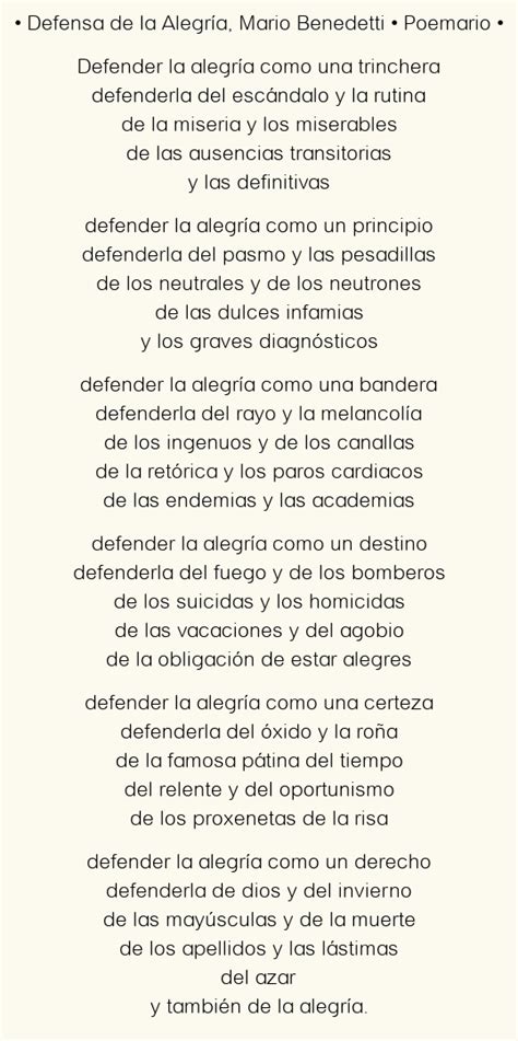 Analisis Del Poema Defensa De La Alegria Mario Benedetti On Sale Head