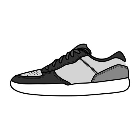 Sneakers Design with Side angle. Sport shoes . Draft. Flat design
