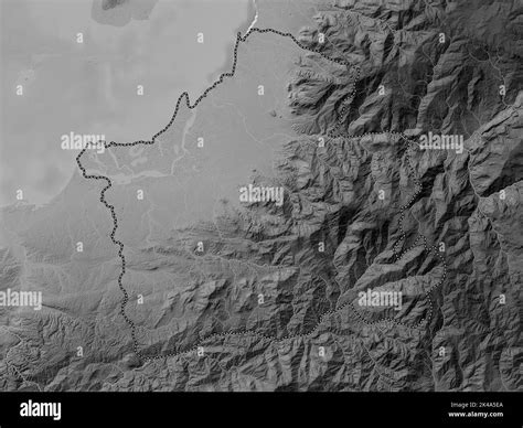 El Oro Province Of Ecuador Grayscale Elevation Map With Lakes And