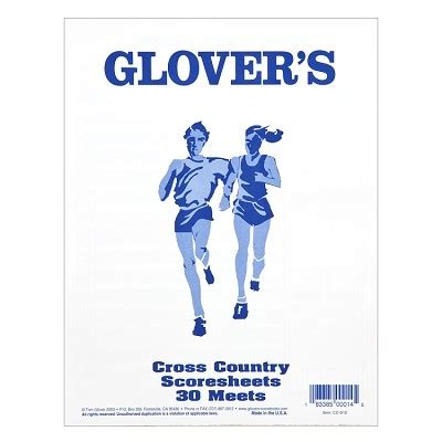 Cross Country Scorebooks: Glover's Cross Country Scoring Sheets (30 Meets)