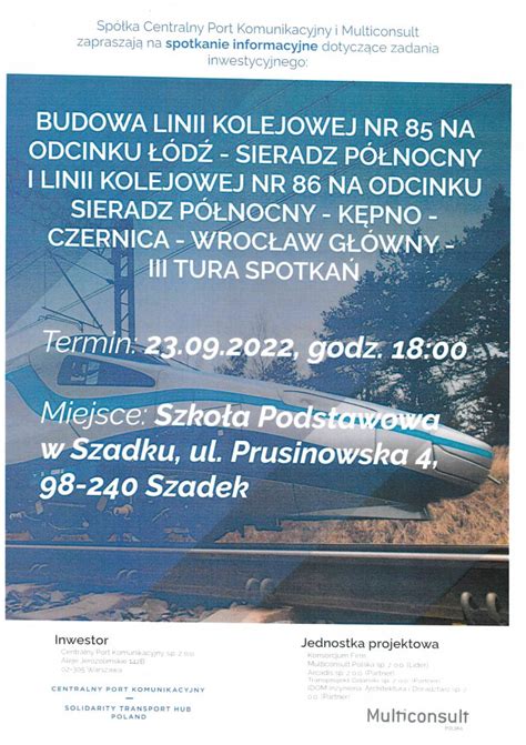 Spotkanie Informacyjne Budowa Linii Kolejowej Nr 85 Na Odcinku Łódź