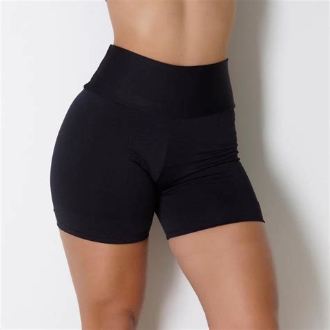 Shorts Cós Alto Zero Transparência Legging Curto Academia Tecido Grosso