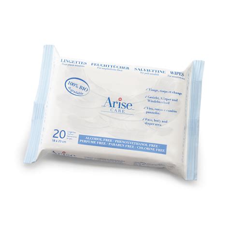 ARISE Lingettes Humides Voyage Pour Visage Et Corps