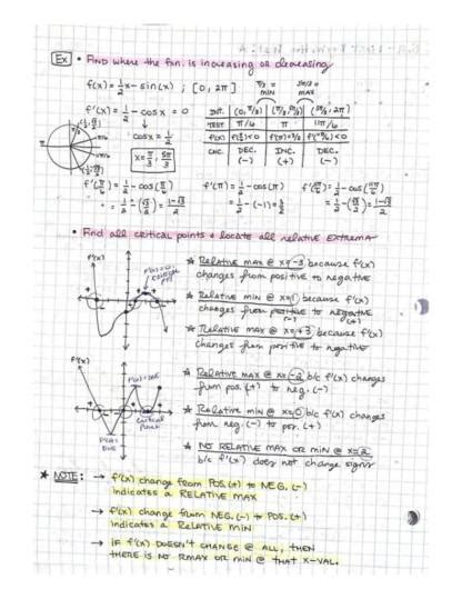 Prints Calculus Notes Digital Prints Pe