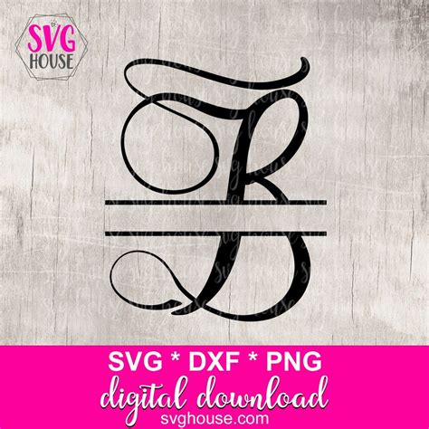 Split Letter B Svg Split Monogram Svg File Split Letter Svg - Etsy