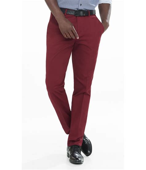 Express Slim Photographer Stretch Cotton Red Dress Pant In Red For Men