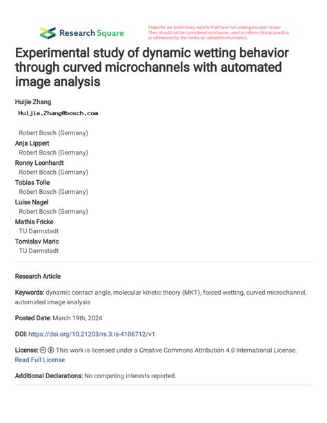 PDF Experimental Study Of Dynamic Wetting Behavior Through Curved