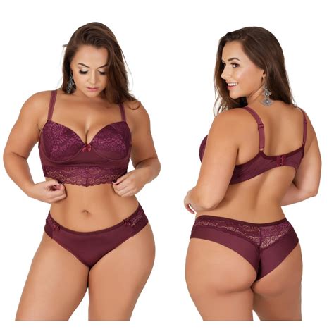 Conjunto Plus Size Lingerie Cropped Sensual Nicole Shopee Brasil