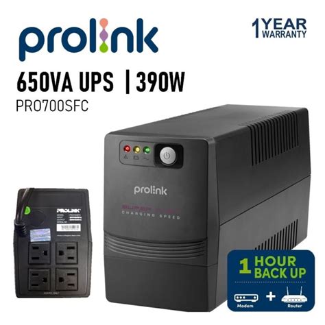 Prolink PRO700SFC 650VA Super Fast Charging UPS With Built In AVR