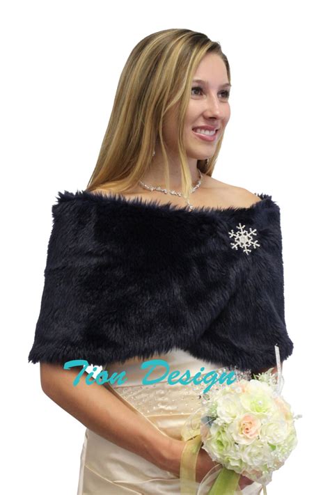 Bridal Wrap Navy Blue Faux Fur Wrap Faux Fur Stole Bridal Etsy