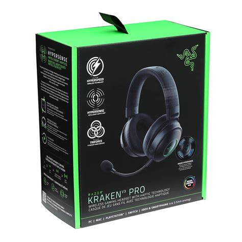 Razer Kraken V3 Pro Rf Wireless Gaming Headset With Razer Hypersense Black Micro Center