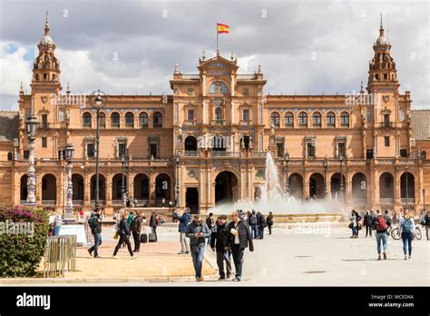 Sevilla, Spain. The Plaza de Espana (Spain Square), a plaza in the ...